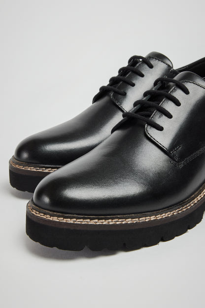 KRIS BLACK LEATHER LACE-UP