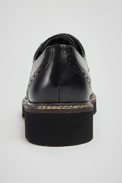 KORTNEY BLACK LEATHER BROGUE